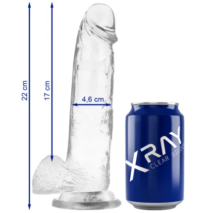 X ray - clear dildo realista transparente 22 cm -o- 4.6 cm
